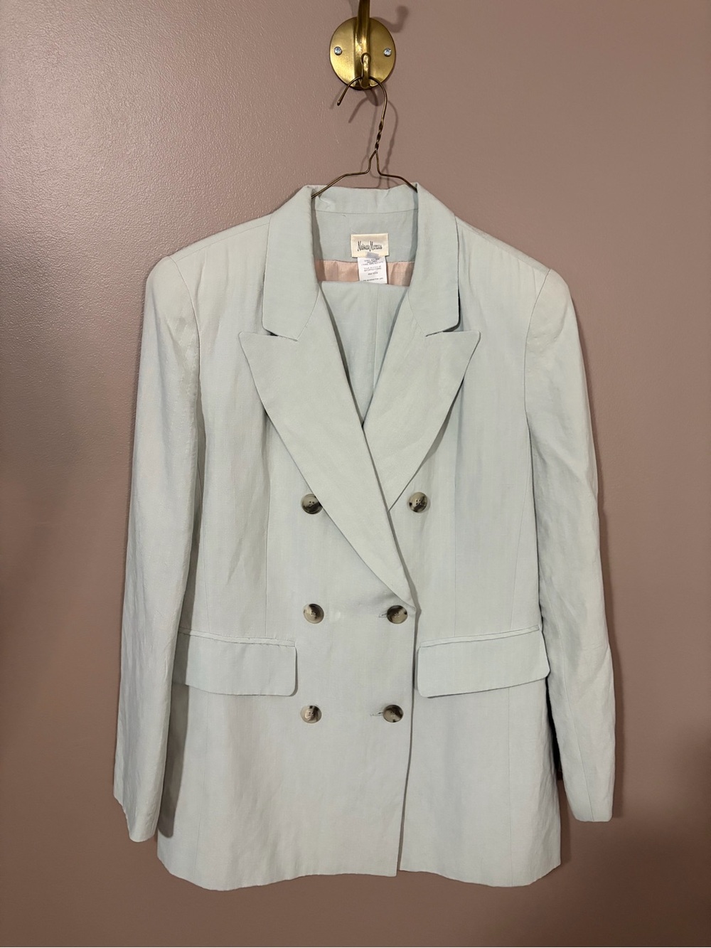 Vintage Neiman Marcus Pant Suit set in Pale Mint